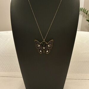 Schmetterling kette Butterfly Bronze Tone Pendant Necklace